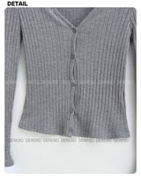 Preppy V-neck Shirt Layered Long Sleeve Knitwear