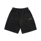 24FW CHAIN EMBOSSING SCRIPT NEEDLEWORK SHORT PANTS BLACK 