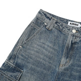 VINTAGE CARGO WIDE-FIT DENIM PANTS [BLUE]