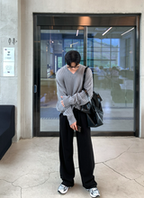 ノピ ファーストラウンド タック フロー バンディング ワイドパンツ