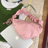 フローリーシャーリングプリーツクロスボディトートショルダーバッグ (4 Colors)