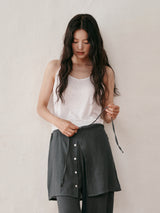 Pleat wrap cover up (Dark grey)