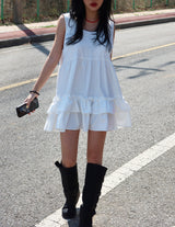 frill cancan layered mini-dress