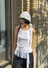 EYELET FRILL SLEEVELESS