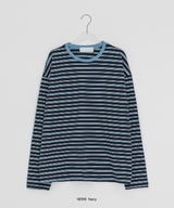 [ユニセックス] キューバオーバーストライプロングスリーブTシャツ