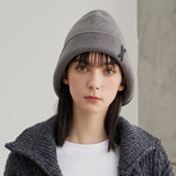 VA Patch Wide Brim Knit Bucket Hat / Gray