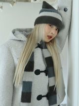 STRIPED CAT BEANIE(BLUE GREY)