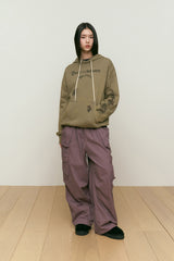 LUNA WASHING VINTAGE GRAPHIC HOODIE [LIGHT KHAKI]