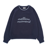 MELLOW EMBROIDER LINE KNIT TOP (Navy)