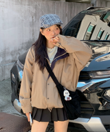 About Colorful Hood Bomber Jacket