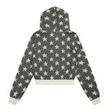 Dot&Star Patten Hooded Zip-up