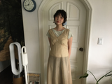 YWDフラワー シフォン ドレス (3color)