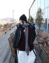 3 Cubic studded ribbed beanie (for men and women)