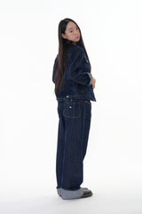Non fade roll-up denim pants