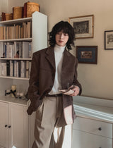 Line wool loose fit blazer