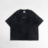 HIERARCHY STUDIOS TYPEWRITER - ウォッシュドブラックタイプライターロゴワイドTシャツ