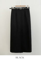 ロナHラインスリットロングスカート (ベルトセット)