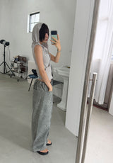 RIPSTOP FLOWER WIDE PANTS