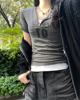 ビンテージテンスナップリブTシャツ