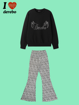 Spandex Leopard Banding Bootcut Pants