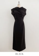 Celia Shirring Turdle Sleeveless Long One Piece