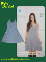 wool twisted knit sleeveless dress