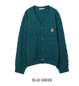 Wappen Cable V-Neck Cardigan