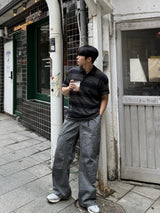Peak stripe collar t-shirt