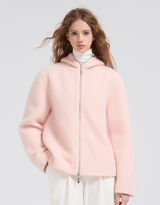 Roarin Oversized Hood Zip-Up Quilted Coat Pink