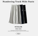 Polty 86 Numbering 3 Line Track Wide Pants