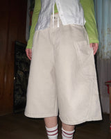 (2color) Wrap Around Pocket Wide Bermuda Pants