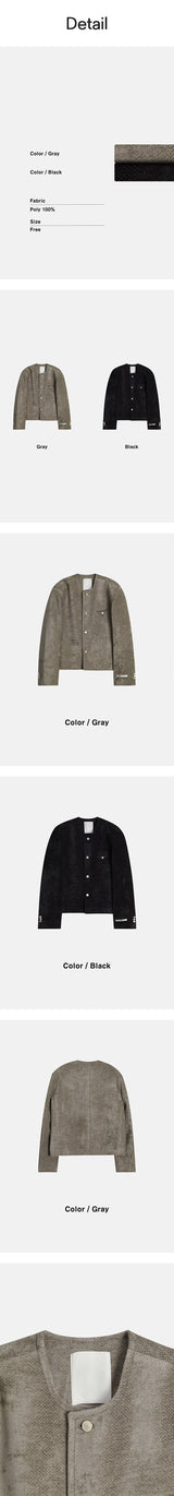 [F/W] ハンガーツイードラウンドネックジャケット(2color)