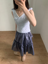 metallic frill skirt (3color)