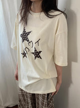 [unisex] Yuuji Star Printing Dot Short Sleeve Tee