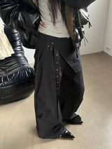 Belted layered wide pants(3color)