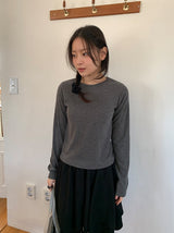シューカンリブラウンド長袖Tシャツ