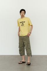 Vintage Military Capri Cargo Pants (Washed Khaki)