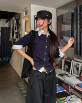 [U-BASIC/wool30%] Autumn デイリーラウンドカーディガン