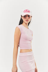ロゴ キュービック クロップトップ Barbie Pink
