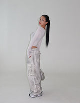 Silver Wang Ribbon Kitchen Long-Sleeved T-Shirt