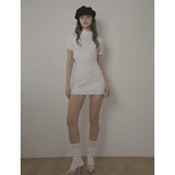 EVE HALF NECK DRESS-IVORY