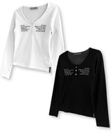 Sun&Moon Button Long Sleeve Tee_White