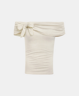 Ribbon Drape Off-Shoulder Tee
