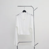 Bonhe See-Through Knit Hooded Zip-Up