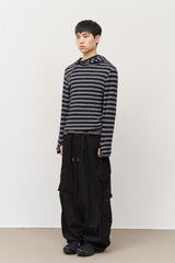Kell Button Striped Hoodie