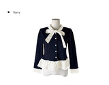 Sau Dot Ribbon Layered Cardigan