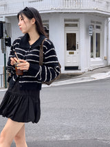 Clang wool striped cardigan