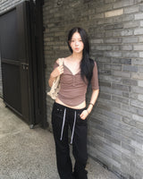 レース レイヤード Tシャツ