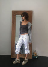 SHIRRING HOOD ZIP-UP 