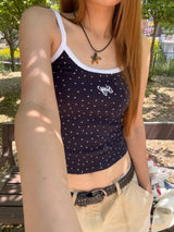 Star string Tank top Navy 
